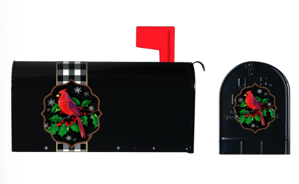 Cardinal Mailbox Saddle with Magnetic Mailbox Door Decor Set