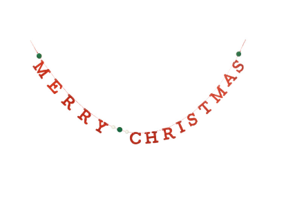 Merry Christmas Beaded Garland