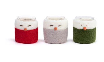 Jolly Snowmen Glass Decoration