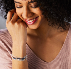 Bracelet Set of 5 - Smoke Silver