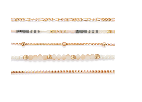 Bracelet Set of 5 - Rose Cloud Gold