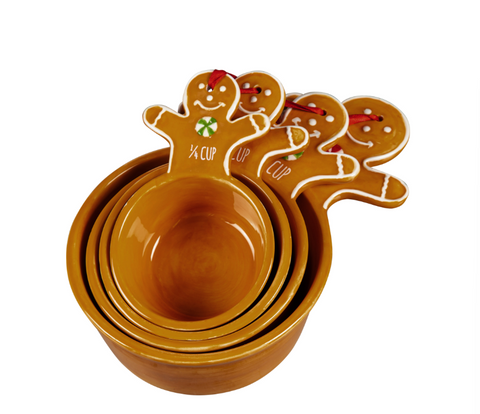 Ceramic Measuring Cup Set, Gingerbread Man