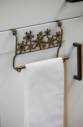 Metal Snowflake Over the Cabinet Towel Holder