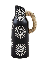 BLACK PATTERNED BUD VASE