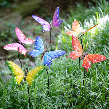 26"H Metal Garden Stake, Bouncing Butterfly