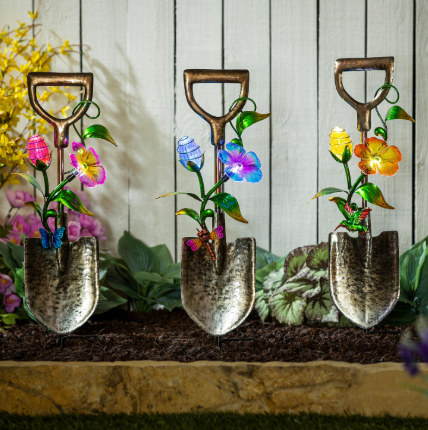 30"H Solar Garden Stake, Garden Shovel
