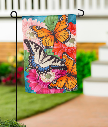 Mother Monarch Suede Garden Flag