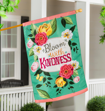 Bloom with Kindness Applique House Flag