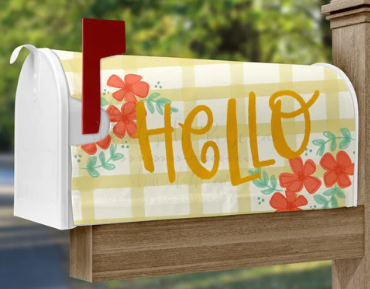 Hello Yellow Mailbox Cover