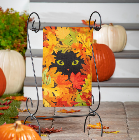 Peekaboo Cat Burlap Garden Flag