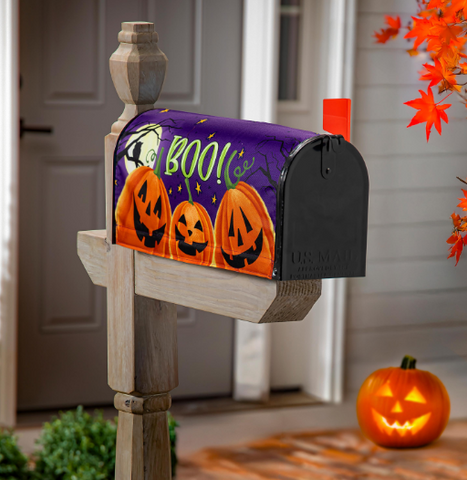 Jack O'Lantern Pumpkin Boo Mailbox Cover