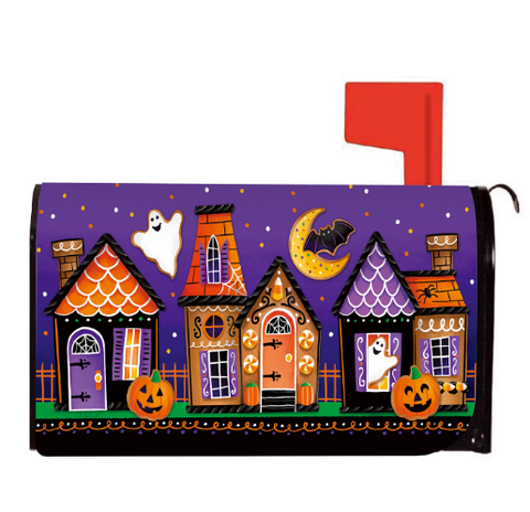 Trick Or Treat Houses Mailbox Cover