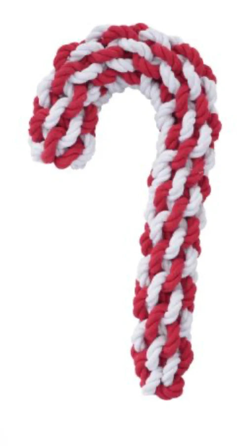 TERRITORY HOLIDAY DOG TOY CANDY CANE BRAIDED ROPE