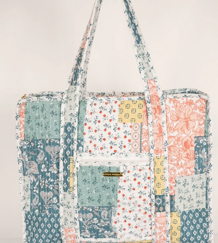 Quilted Tote-Multi Floral