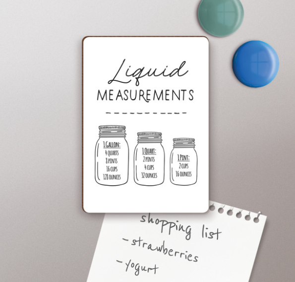 Wood Magnet - Liquid Measurement Vertical