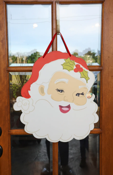 Red Jolliest Santa Doorhanger