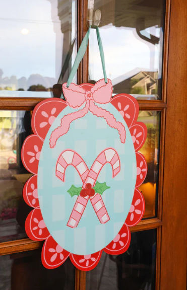 Scalloped Candy Canes Doorhanger