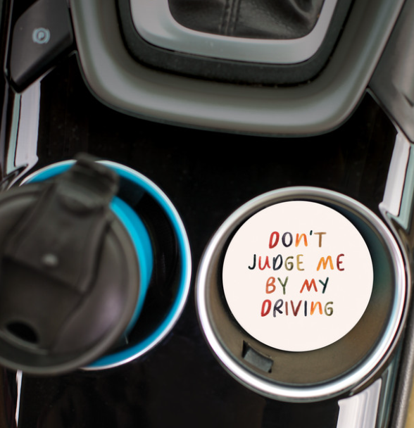 Ceramic Car Coaster - Don't Judge