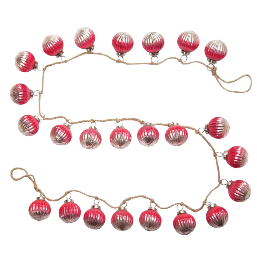 Embossed-Recycled-Mercury-Glass-Ball-Ornament-Garland-with-Jute-Cord
