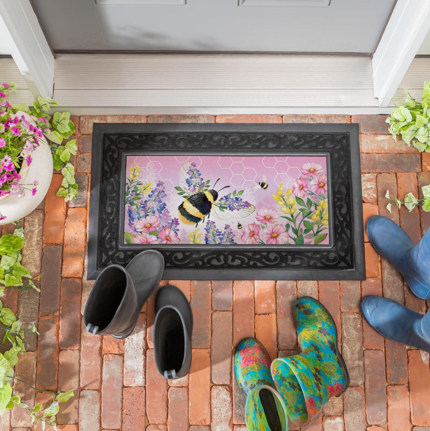 Pollinator Garden Pink Florals Bee Sassafras Switch Mat