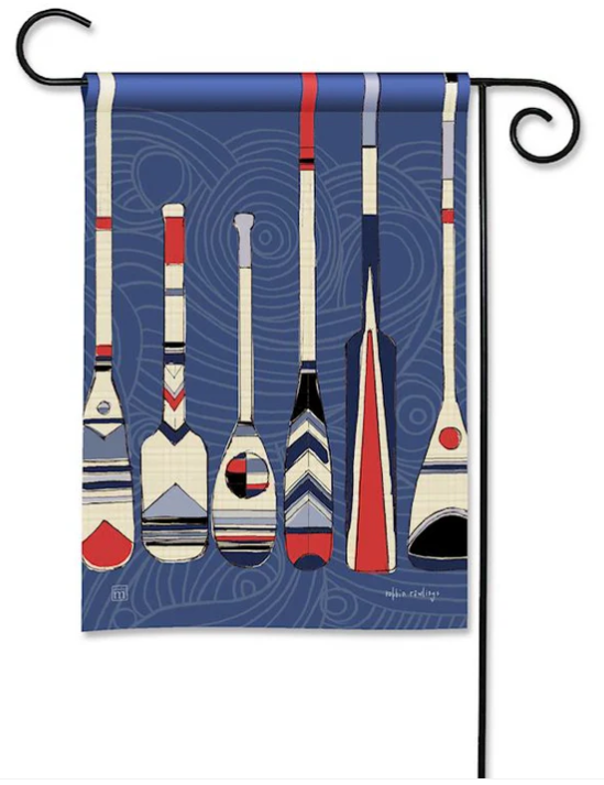Red, White, Blue Oars Premium Grade Garden Flag - 12-1/2 x 18-in