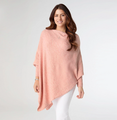 Dylan Sweater Poncho-Coral Heather