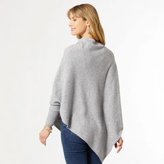 Dylan Sweater Poncho-Light Heather Grey