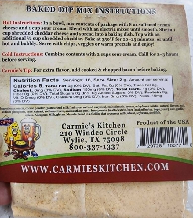 Beer Cheese Baked Dip Mix