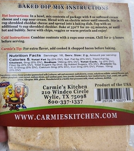 Beer Cheese Baked Dip Mix