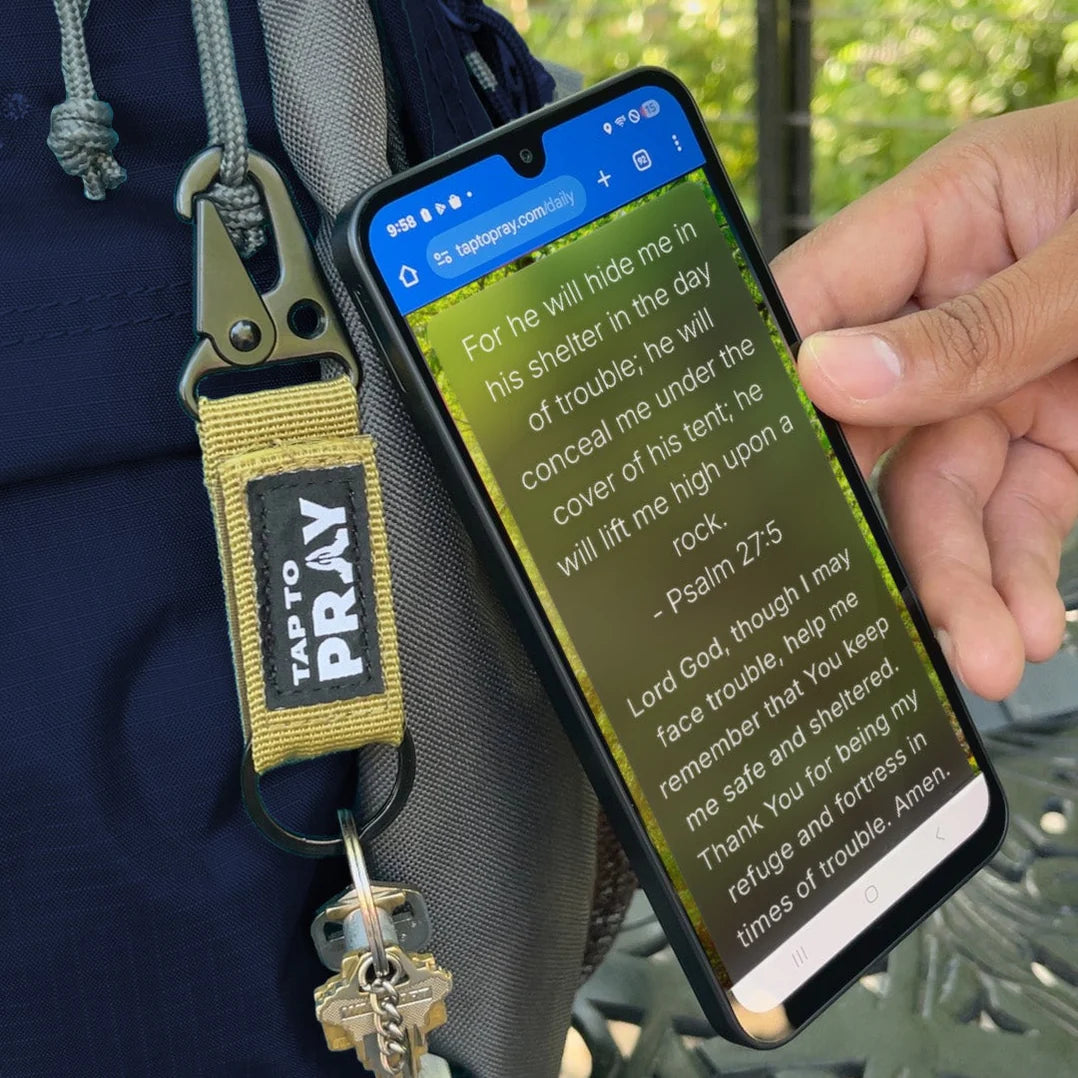 Tap To Pray® Tactical Carabiner Keychain-Tan