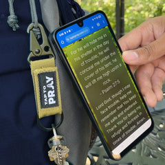 Tap To Pray® Tactical Carabiner Keychain-Tan