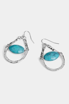Whispers Hammered Frame Bead Teardrop Earrings