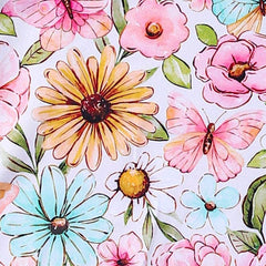 Clover Cottage - Pink Butterfly Floral Baby Romper