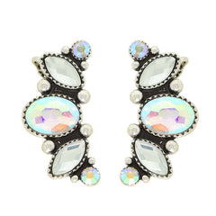 Sophia Collection - Western Turquoise Gemstone Climber Earrings: Multi-Colored