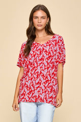 Paisley Print Tunic Top