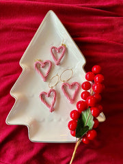 Candy Cane Heart Earrings