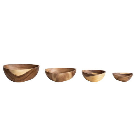 Acacia Wood Bowls, Natural