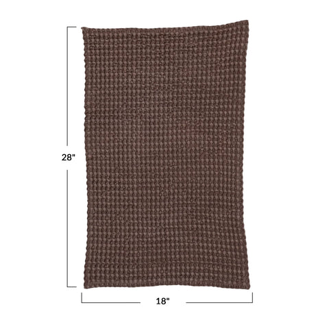 Stonewashed Cotton Waffle Weave Tea Towel, Aubergine Color