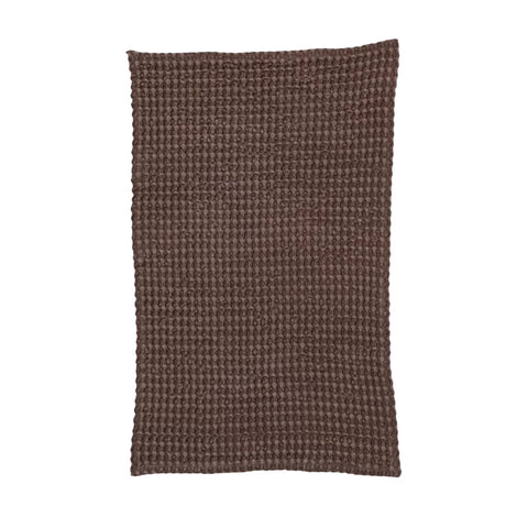 Stonewashed Cotton Waffle Weave Tea Towel, Aubergine Color