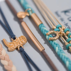 "Stride" Turquoise with Gold Cowboy Boot Hair Tie Bracelets: Large