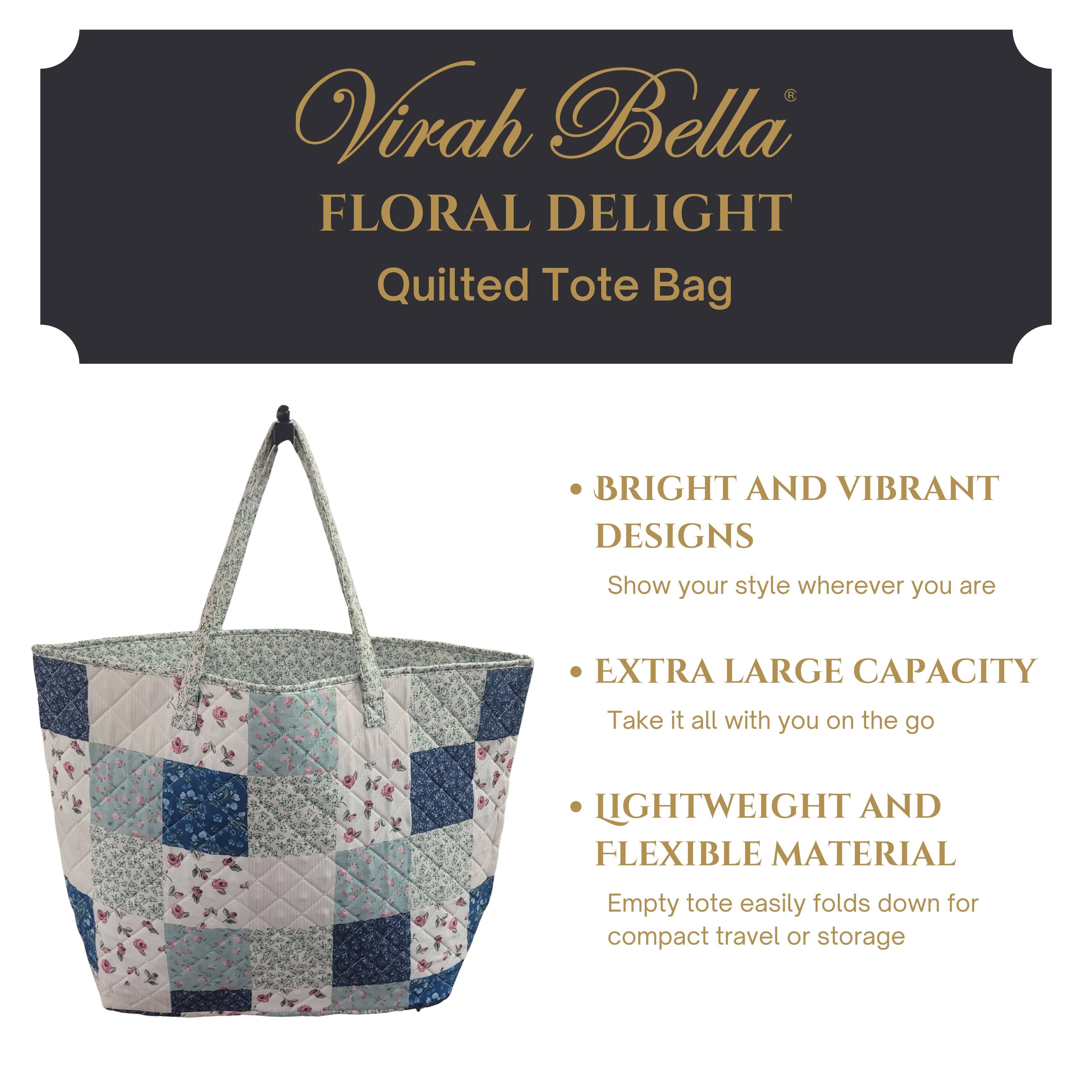 Floral Delight Quilted Tote Bag