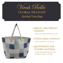 Floral Delight Quilted Tote Bag