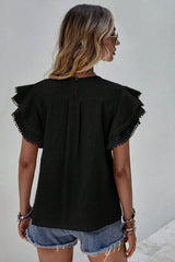 BAT-SLEEVED SHORT-SLEEVED TOP