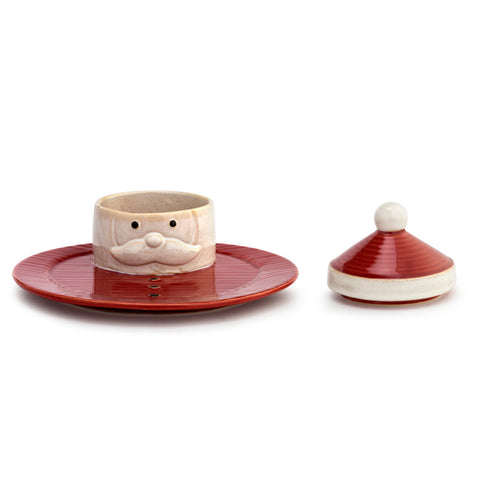 Snow Day Santa Soup & Sandwich Plate with Lid