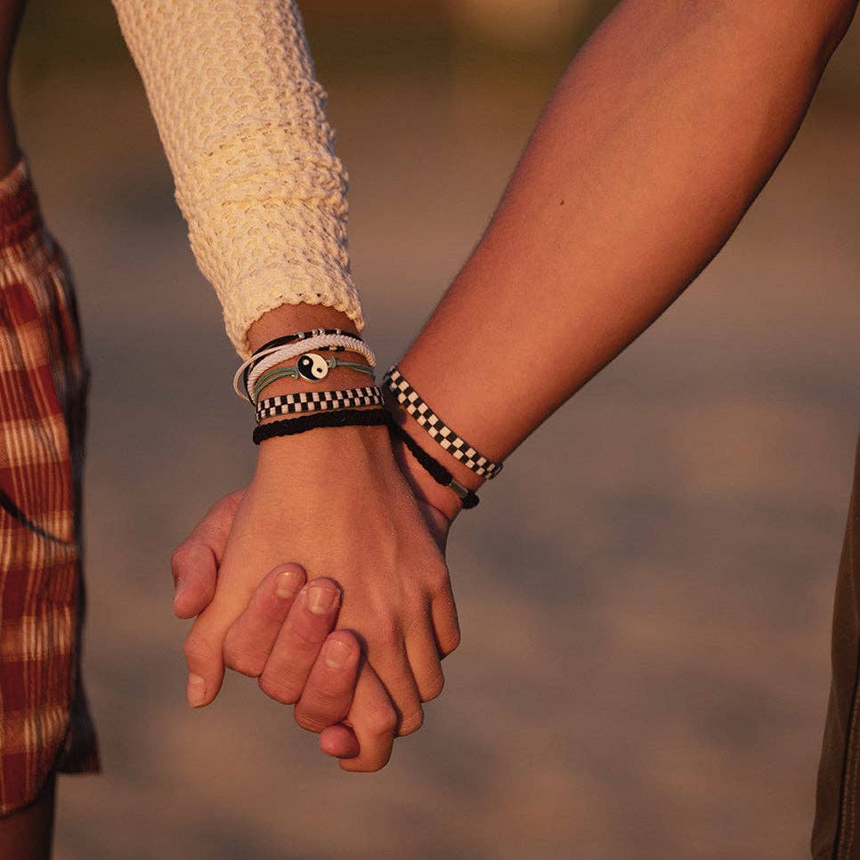 "Balance" Black & White Yin Yang Hair Tie Bracelets: Medium