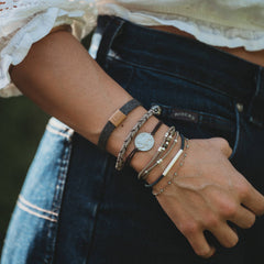 "Roam" Earthy Buffalo Hair Tie Bracelets: Medium