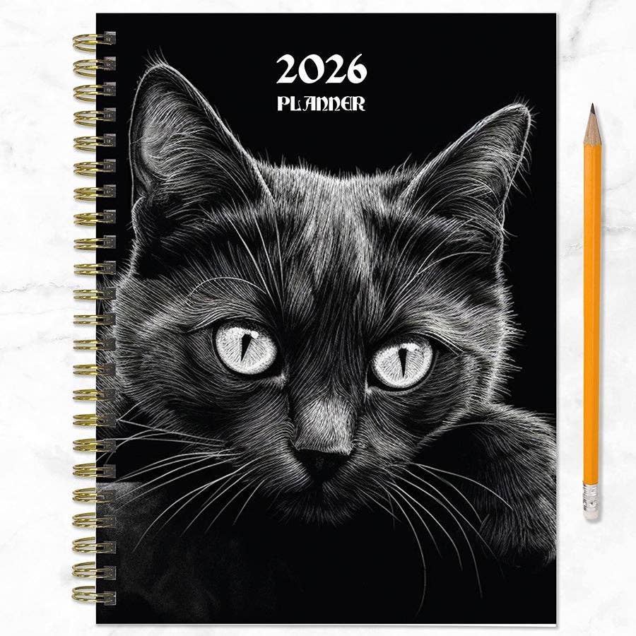 2026 Pretty Kitty Medium Weekly Monthly Planner