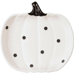 Black & White Dot Pumpkins Plates
