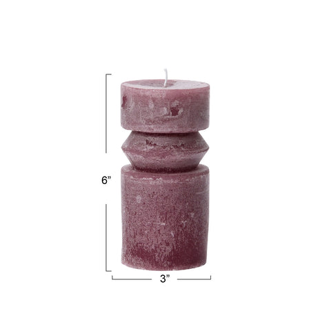 Unscented Totem Pillar Candle-Pinot Color