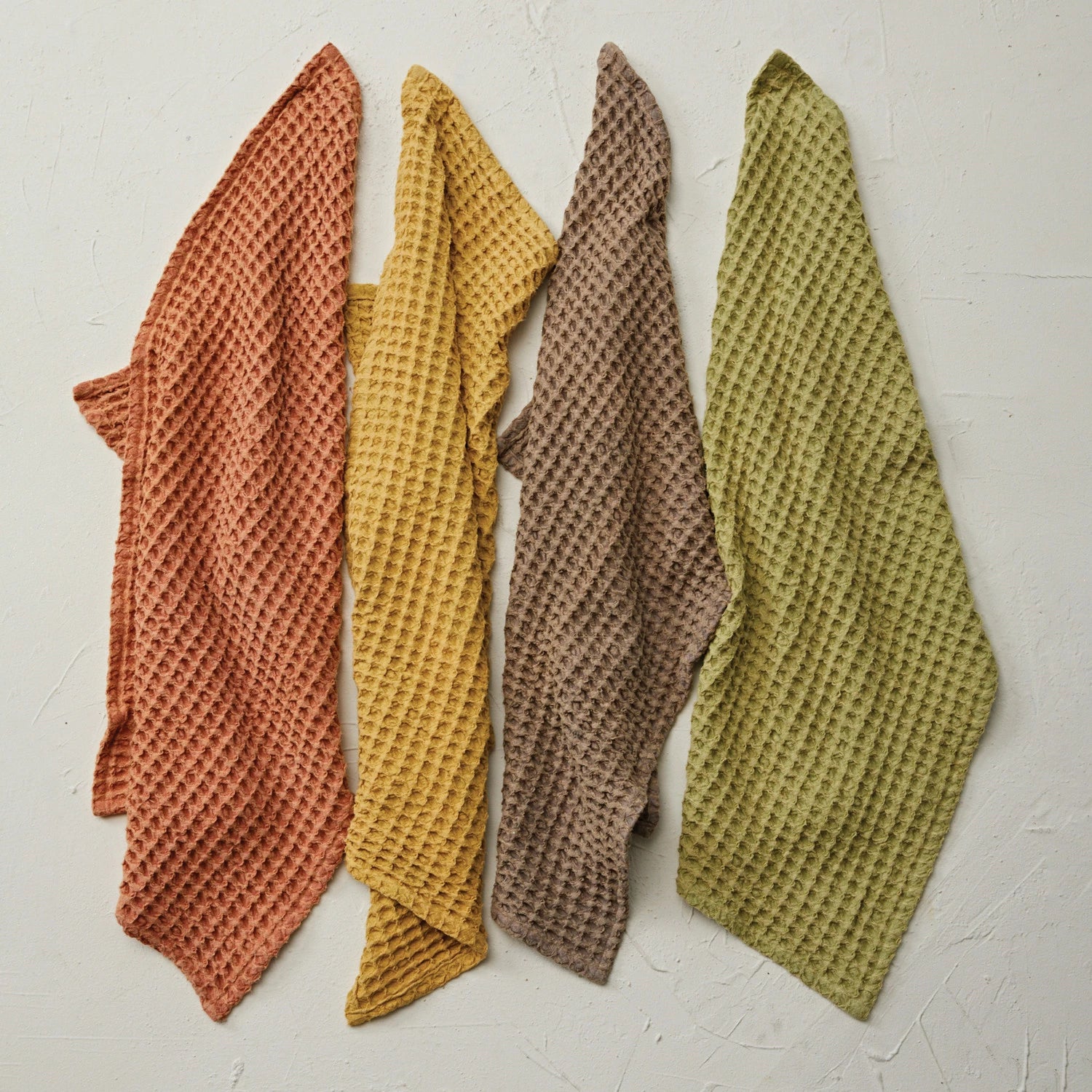 30"L x 20"W Oversized Stonewashed Cotton Waffle Weave Tea Towel, 4 Colors